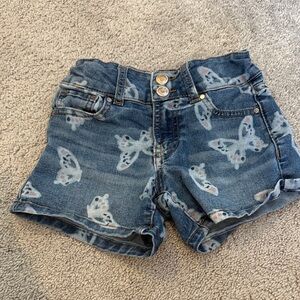 Girl’s Butterfly Print Denim Shorts